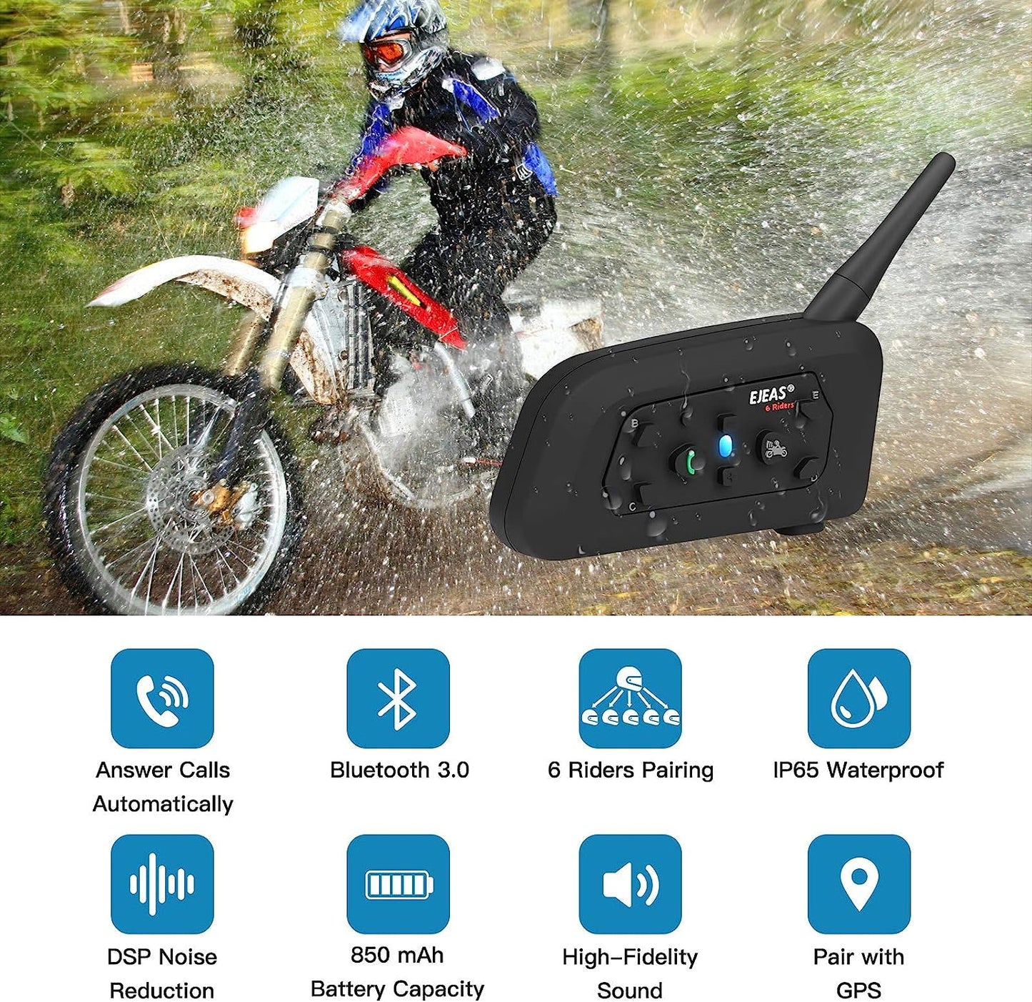Moto Intercom - EJEAS V6 Pro (1200m)