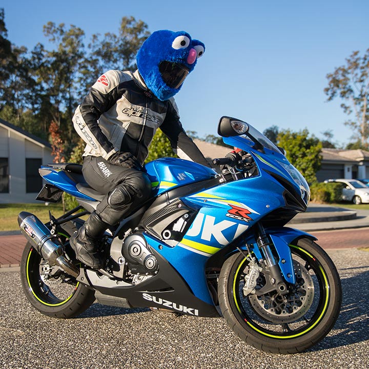 Copricasco Moto - Mostro dei Biscotti Blu