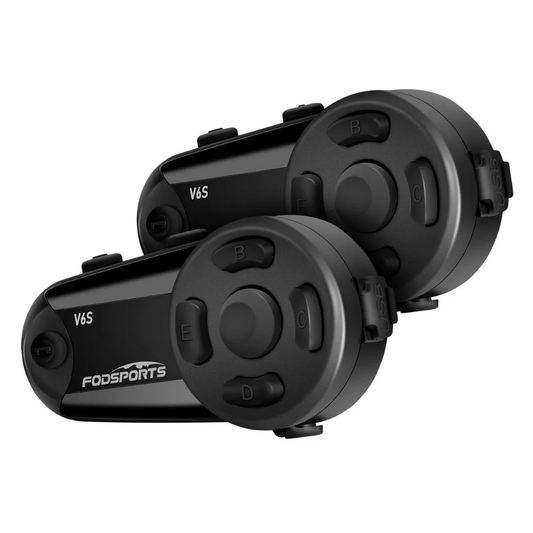 2x Interfoni Moto - Fodsports V6S (1000m) - Bluetooth 5.0